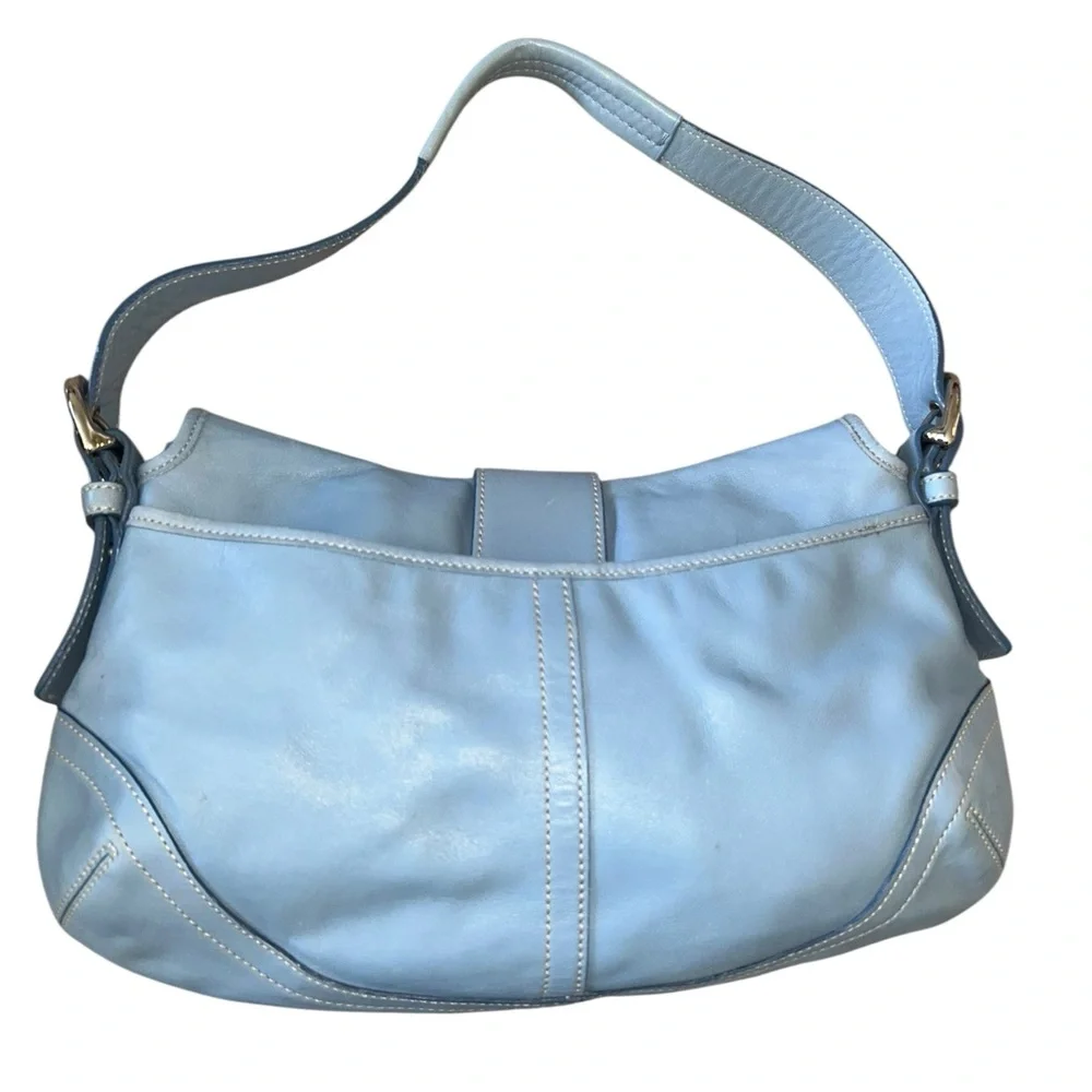 Coach Vintage Style 9248 Blue Leather signature soho bag RARE y2k